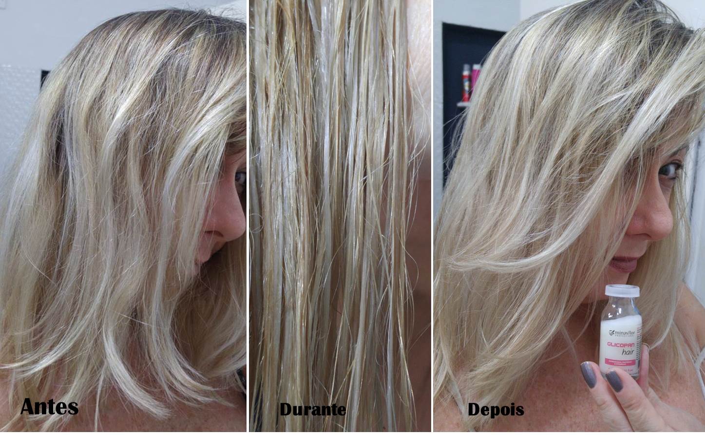Glicopan Hair da Minasflor – antes e depois