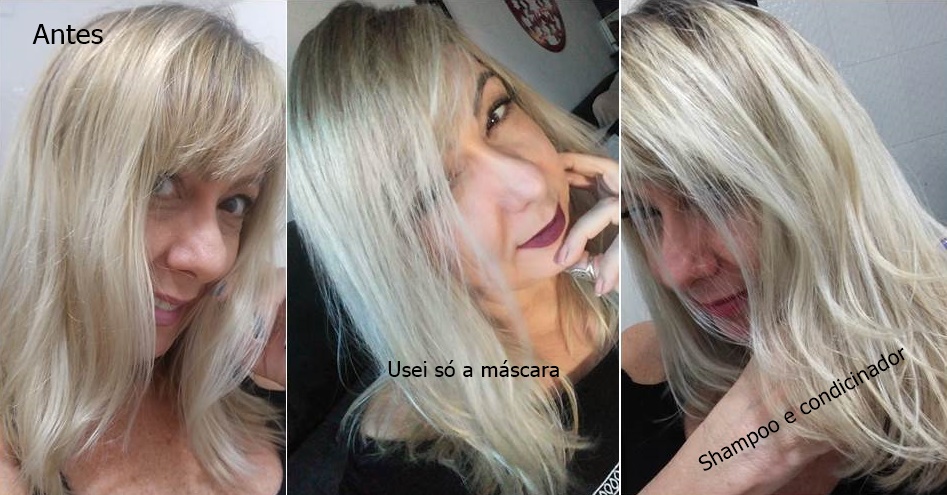 Linha Matizadora Trivitt Itallian Hairtech antes e depois