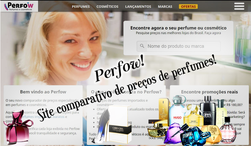 Site Perfow - Comparador de preços de perfumes!