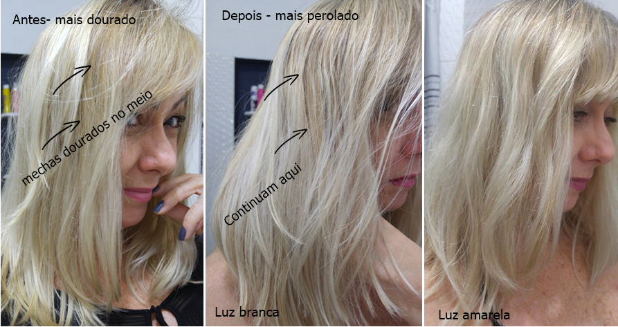 Matizador Sexy Blond da Lola Cosmetics - antes e depois