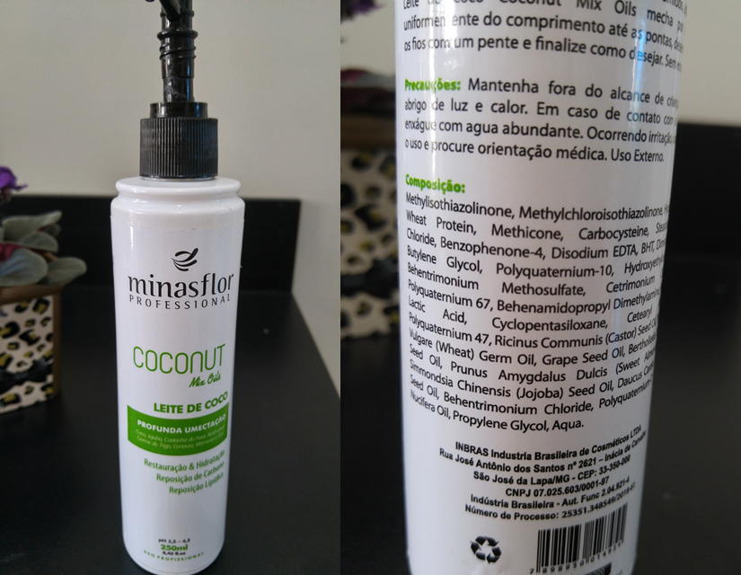 Coconut Mix Oil Leite de coco da Minasflor - composição